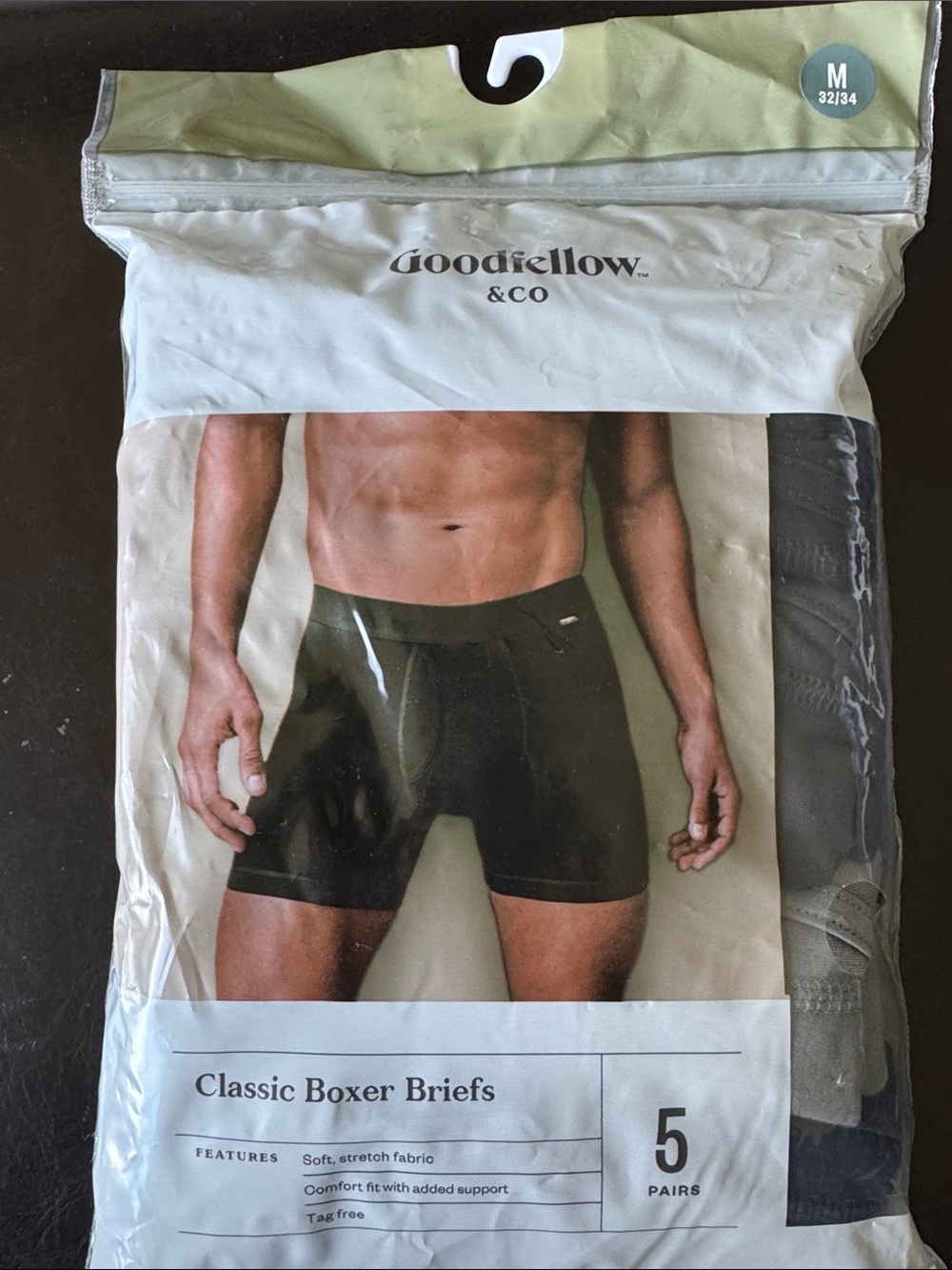 Goodfellow & Co Men’s Classic Boxer Briefs - Black/Gray 5 pack Medium (32/34)